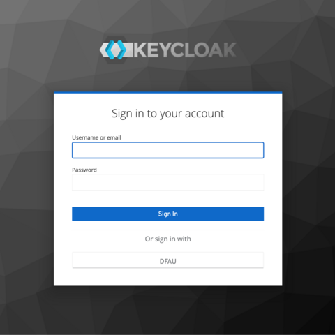 Eingabemaske von keycloak für den single sign on